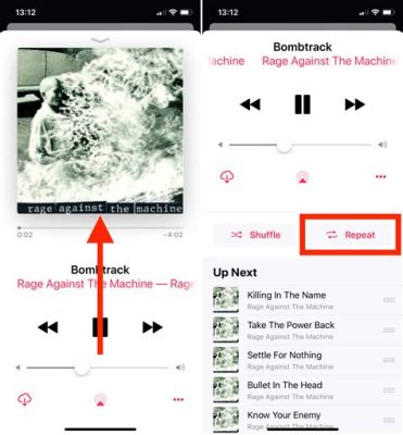 how to make a song repeat on apple music while creating an album